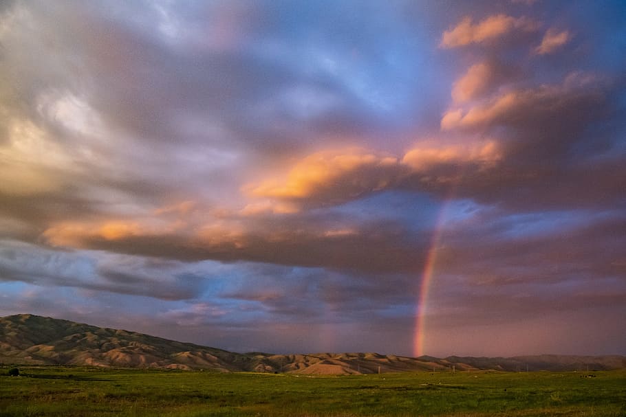 Brown Mountain Hill, clouds, countryside, dawn, dramatic, dusk HD wallpaper