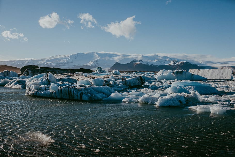 iceberg at daytime, sky, landscape, scenics - nature, cold temperature HD wallpaper