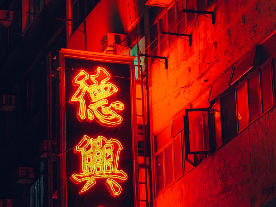 selective focus photo of LED signage, light, neon, hong kong