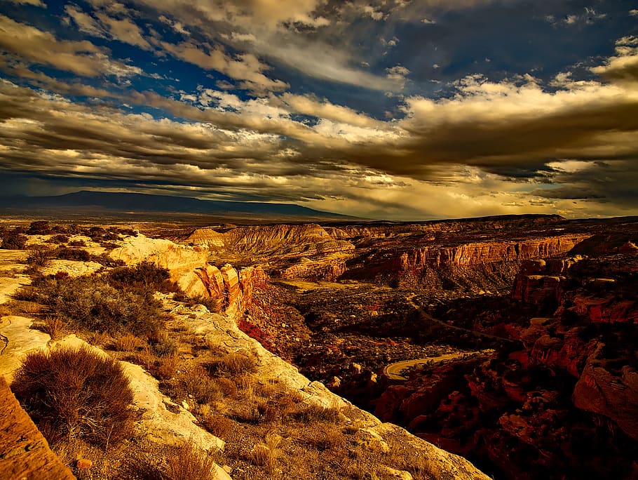 Grand Canyon Photo, clouds, dawn, desert, geology, landscape HD wallpaper
