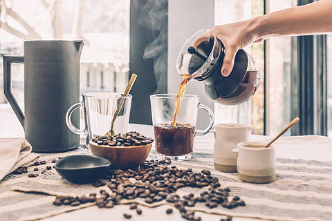 Clear Glass Brewed Coffee, beans, beverage, black coffee, caffeine HD wallpaper