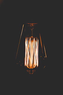 turned on lantern lamp, light, lightbulb, light bulb, dark, light fixture HD wallpaper