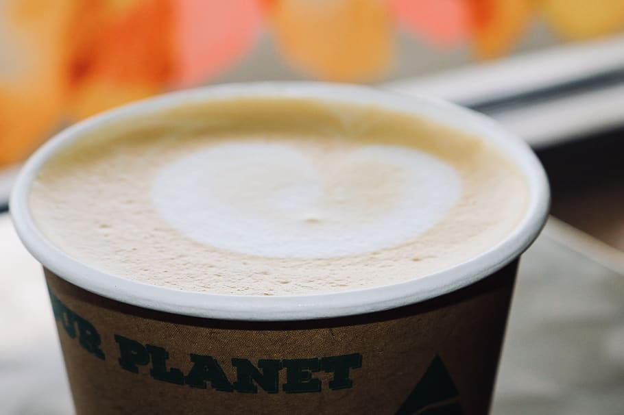 coffee, drink, milk, cup, foam, latte, mocha, food, food and drink HD wallpaper