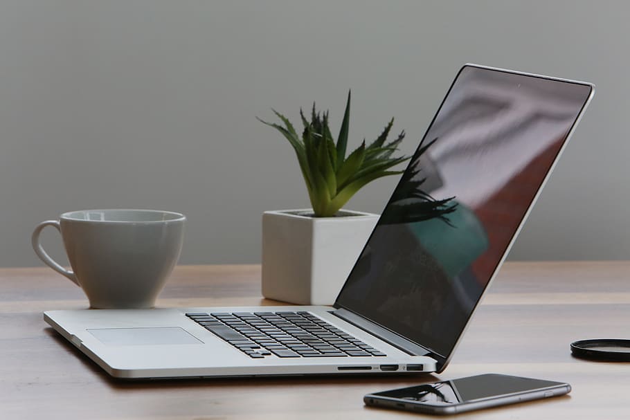 macbook, laptop, computer, technology, iphone, mobile, cup HD wallpaper