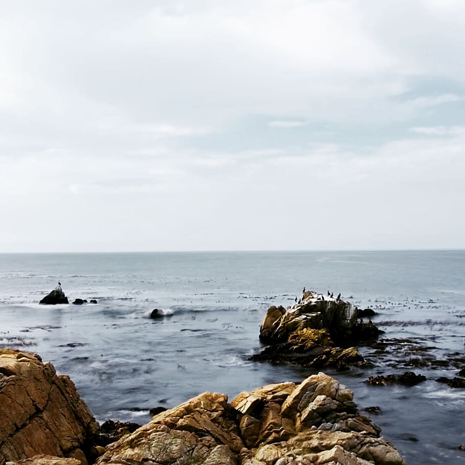 slowmo, water, beach, rock, cliff, drive, sea, rock - object HD wallpaper