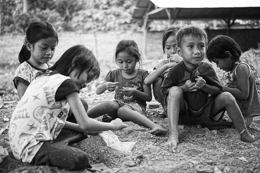 indonesia, lombok, childhood, sitting, boys, girls, females HD wallpaper