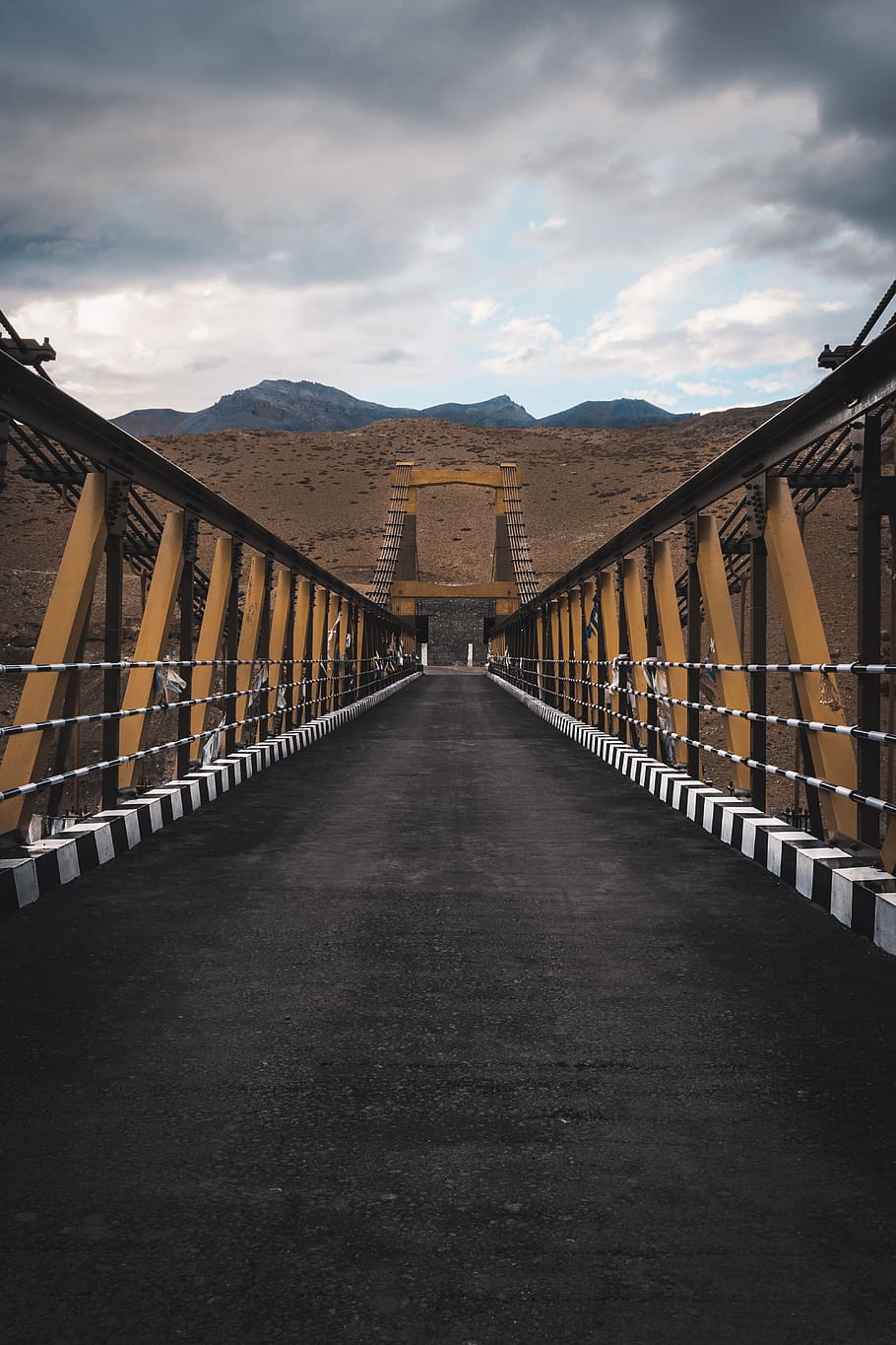 brown concrete bridge, the way forward, direction, cloud - sky HD wallpaper