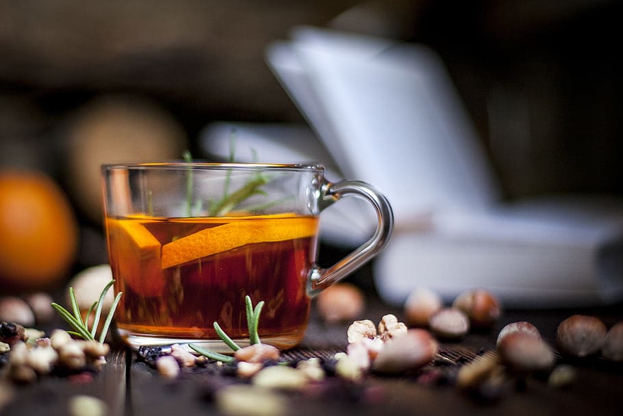 drink, hot, tea, cup, glass, table, aromatic, wood, desktop