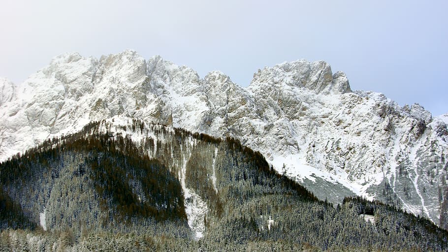 snow covered mountain during daytime, outdoors, nature, mountain range HD wallpaper