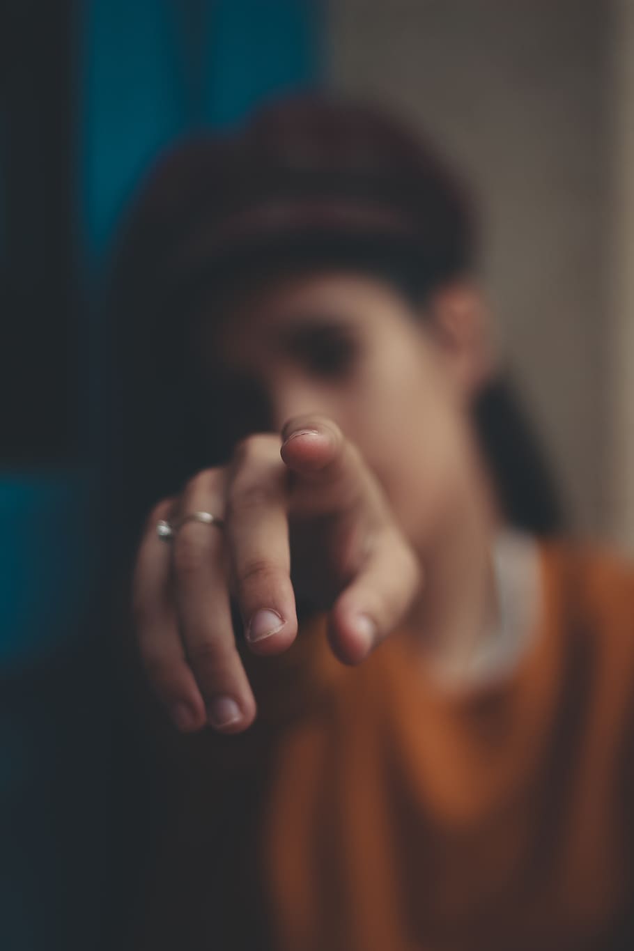 woman pointing forward, one person, portrait, hand, headshot HD wallpaper