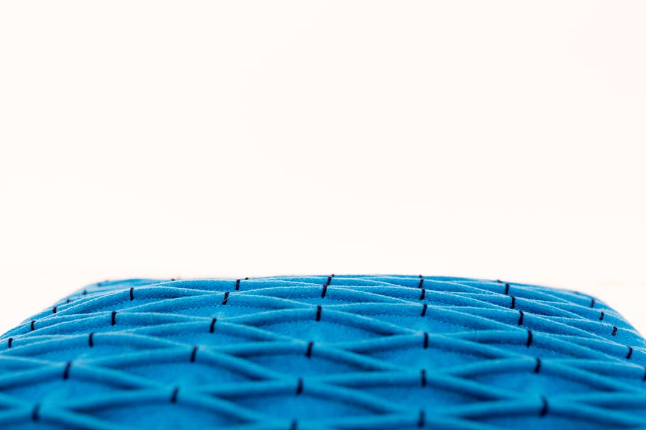 Angled Shot of a Blue Textured Pillow, background, design, patterns HD wallpaper