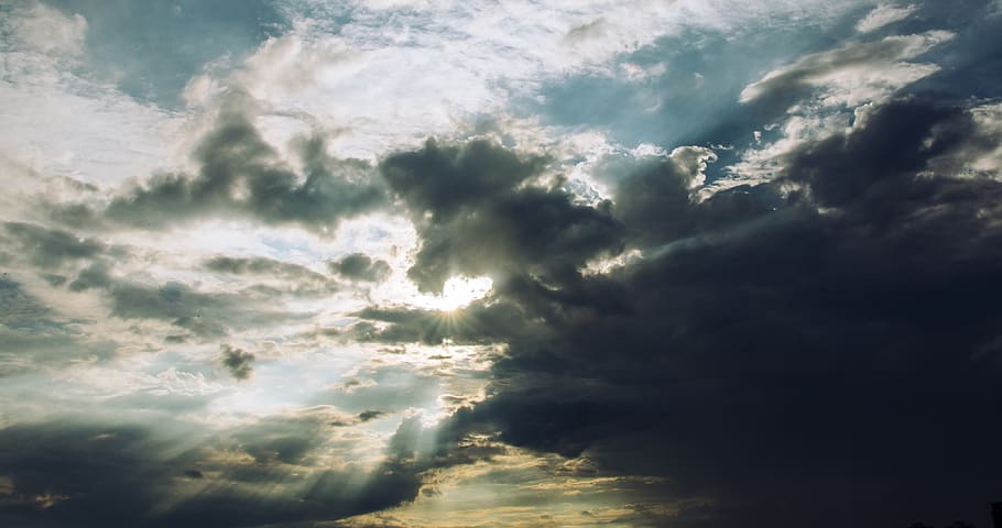 sunlight, sunshine, dark, clouds, sky, cloud - sky, beauty in nature HD wallpaper