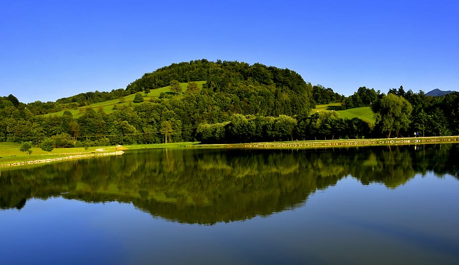 landscape, reflection, water, lake, tree, beauty in nature HD wallpaper