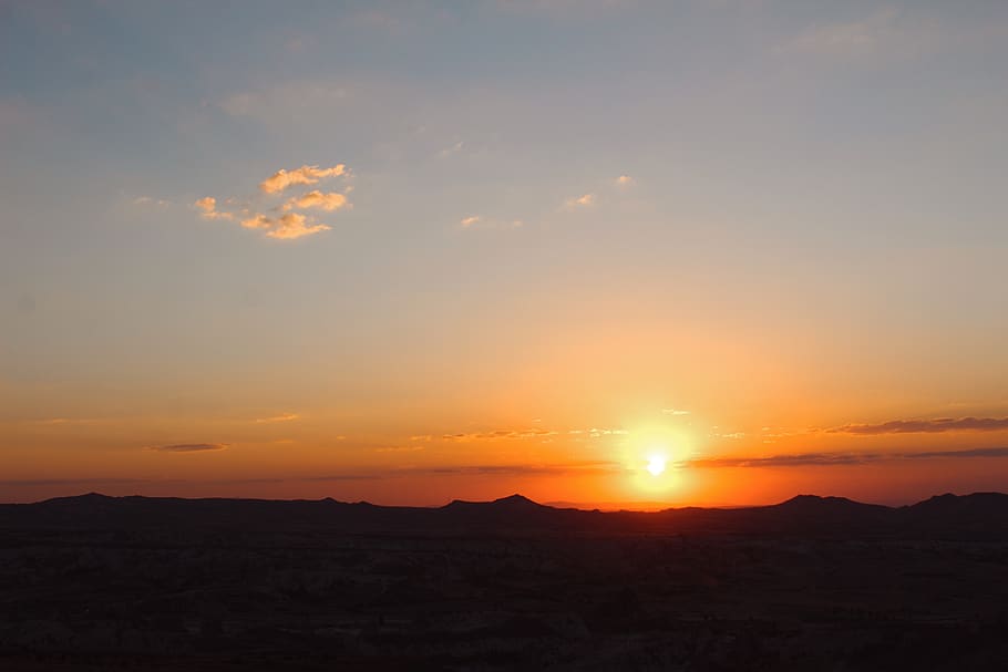 sunset, summer, sky, clouds, orange, mountains, heights, roads HD wallpaper