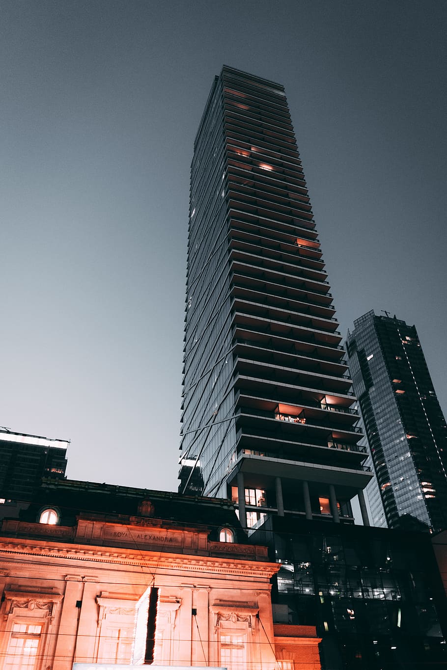 nightsky, skyscraper, building, toronto, architecture, built structure HD wallpaper