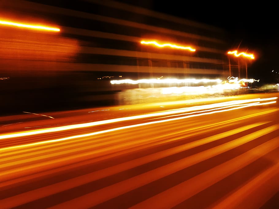 traces, night, lights, road, speed, motion, illuminated, blurred motion HD wallpaper