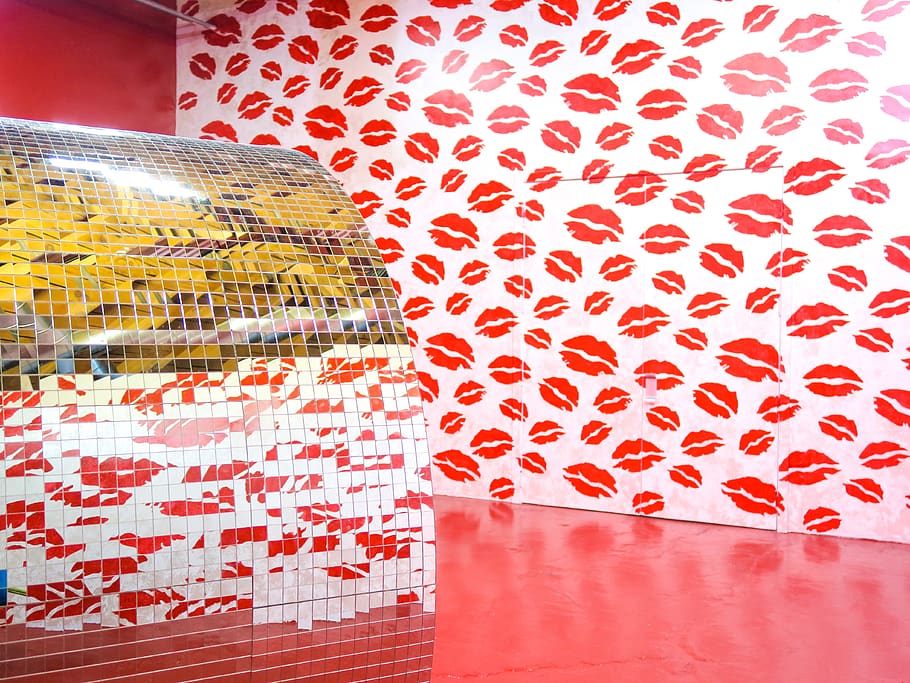 red, pattern, wall - building feature, no people, architecture HD wallpaper