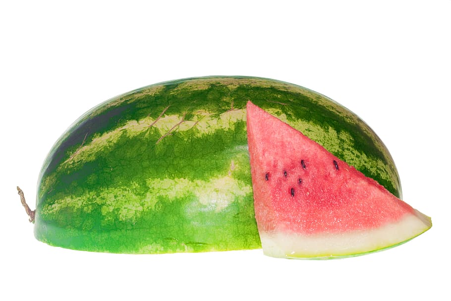 watermelon, slice, isolated, white, dietfood, red, healthyfood HD wallpaper