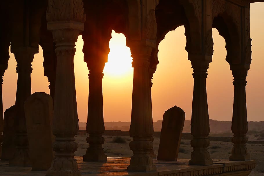 jaisalmer sunset point, india, photo, sky, dusk, afterglow, HD wallpaper