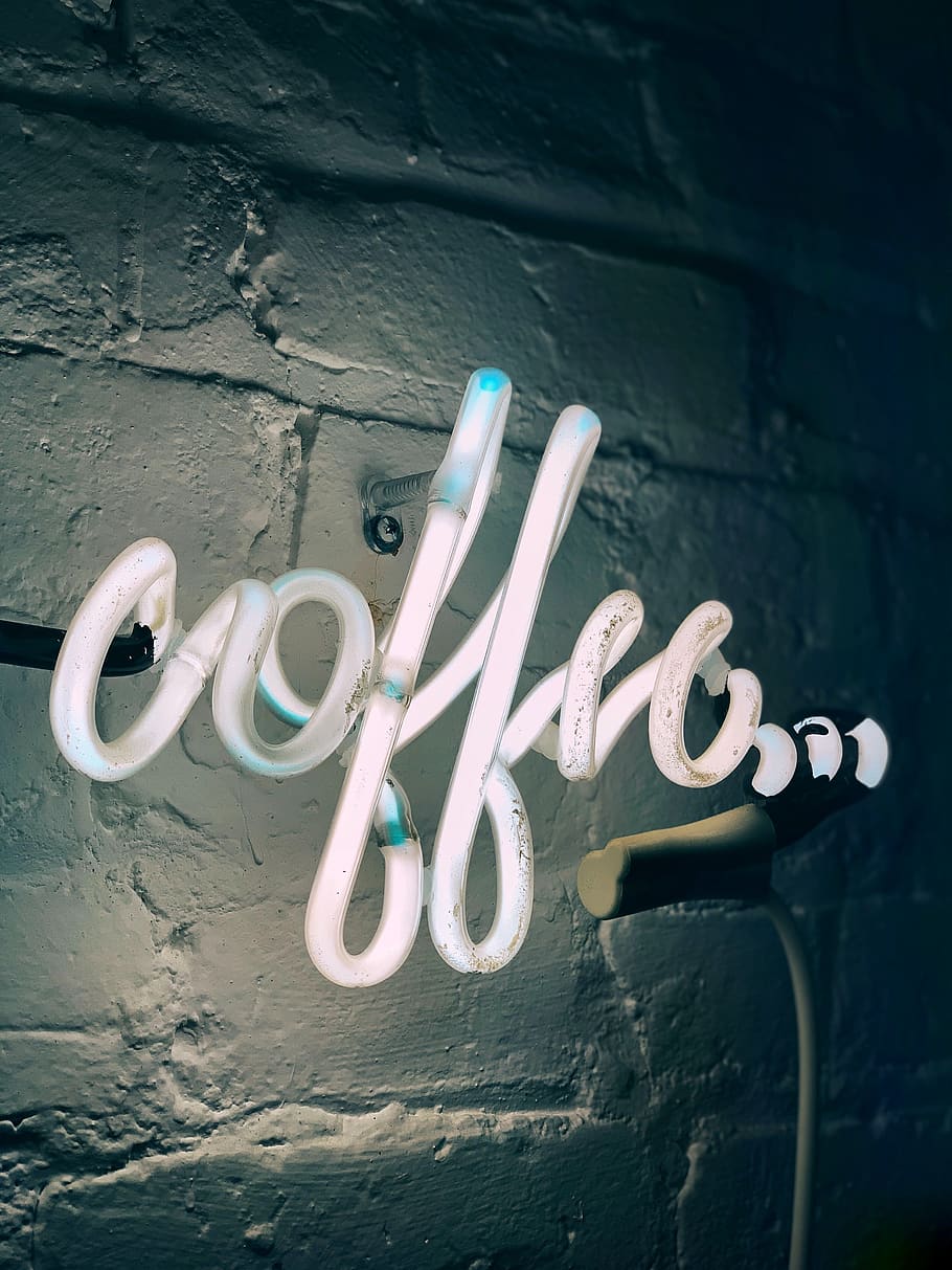 coffee sign, communication, text, wall - building feature, western script HD wallpaper