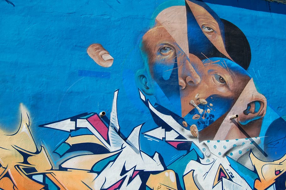 wall street art in a public place, headshot, one person, portrait, HD wallpaper