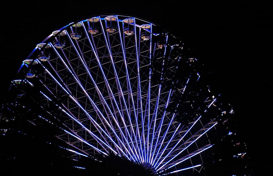 ferris, wheel, construction, architecture, ride, fair, festival HD wallpaper