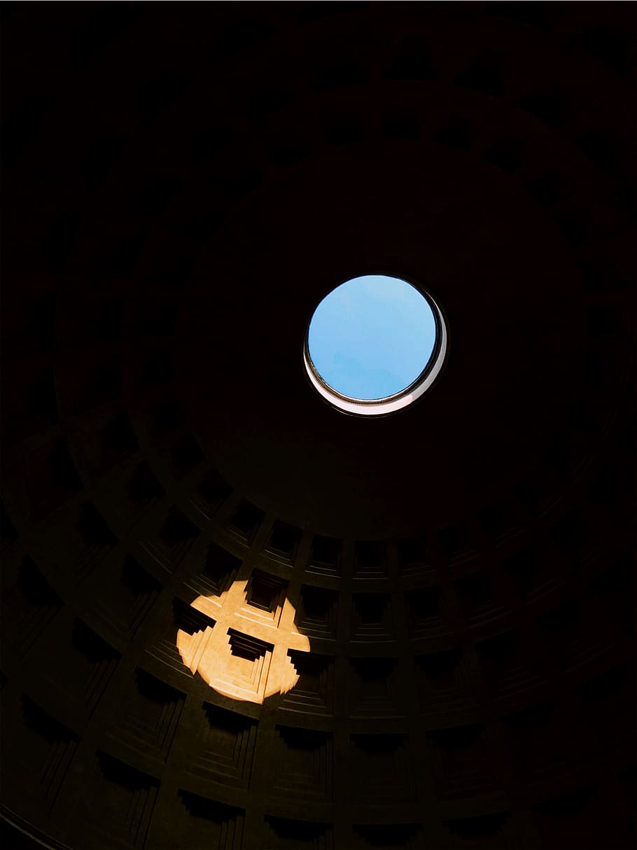 light, rome, pantheon, low angle view, architecture, built structure, HD wallpaper