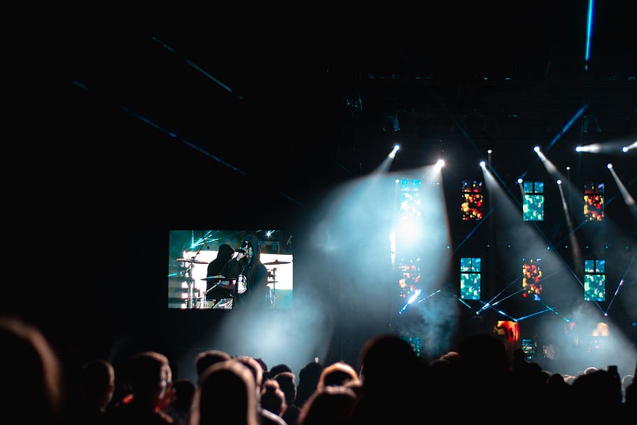 crowd, human, person, stage, concert, lighting, rock concert HD wallpaper