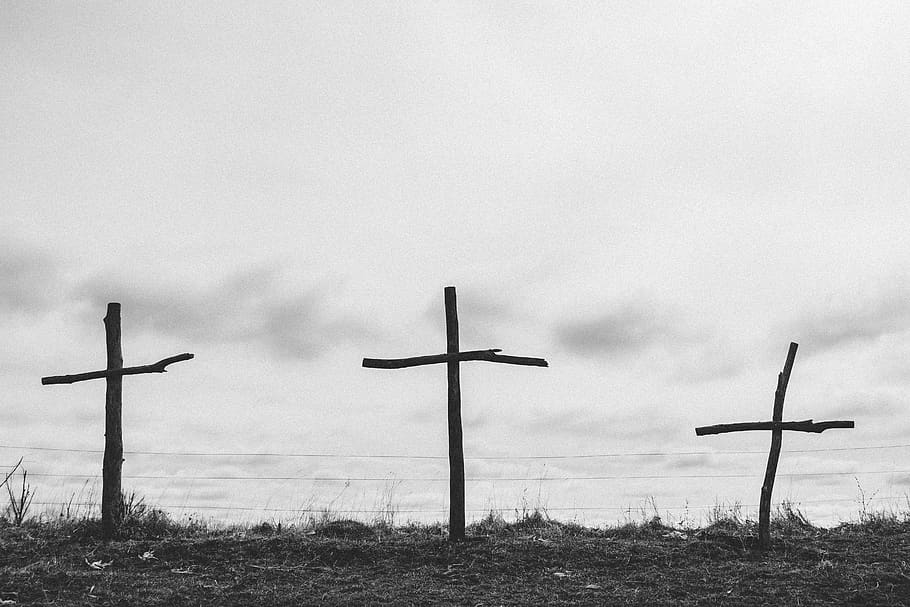 cross, crosses, sky, clouds, easter, good friday, belief, no people HD wallpaper