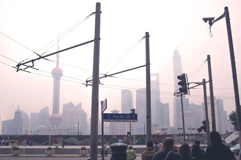 china, shanghai, architecture, built structure, group of people HD wallpaper