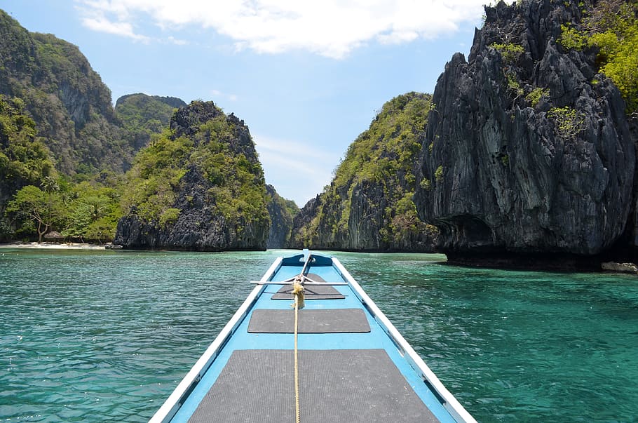 philippines, el nido, lagoon, island, sea, travel, water, mountain, HD wallpaper