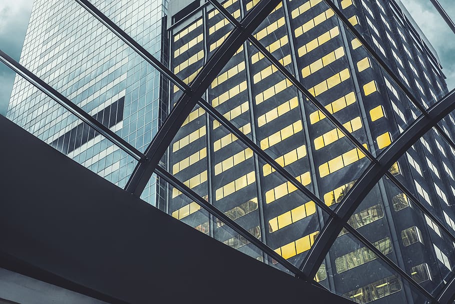 angles, squares, shapes, buildings, city, windows, skyscrapers HD wallpaper
