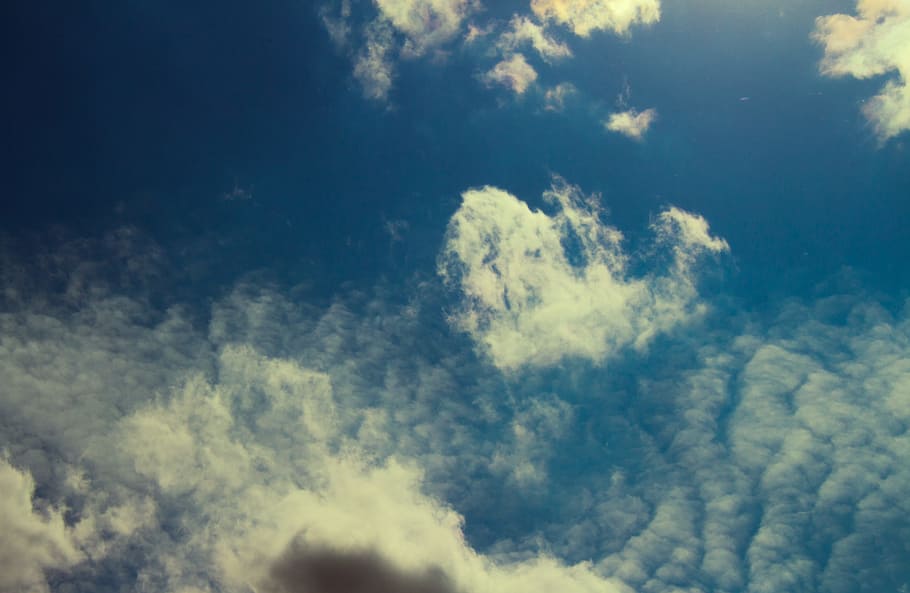 Cumulus Clouds on Blue Sky, beautiful, cloudscape, fair weather HD wallpaper