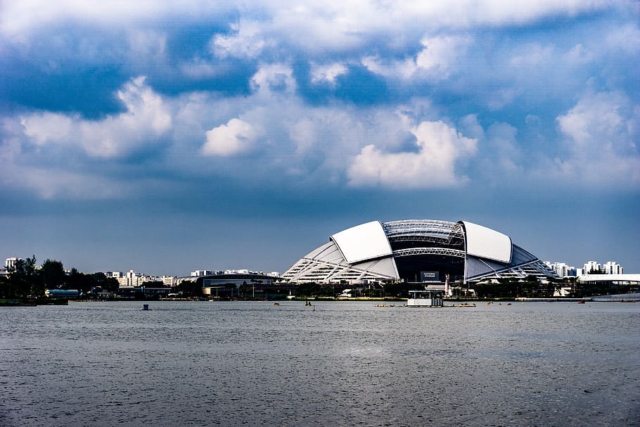 building, architecture, opera house, light, cloudy, national stadium HD wallpaper