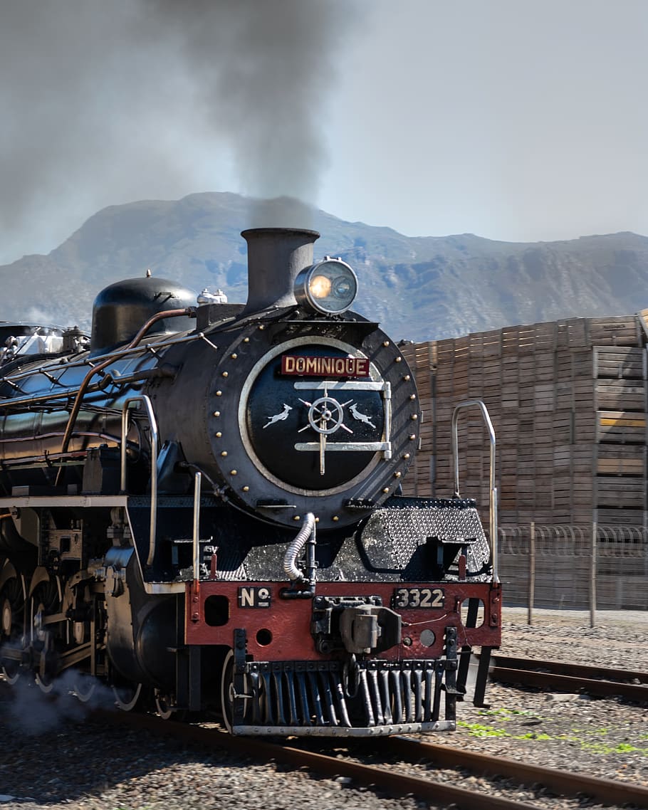 black and brown train, rail transportation, steam train, track HD wallpaper