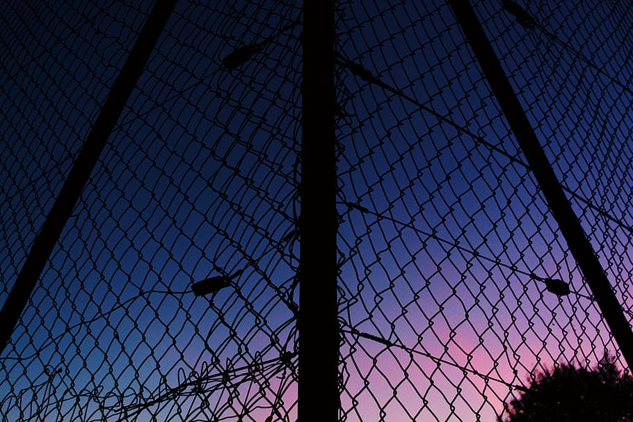 france, chamalières, fence, sky, boundary, chainlink fence HD wallpaper