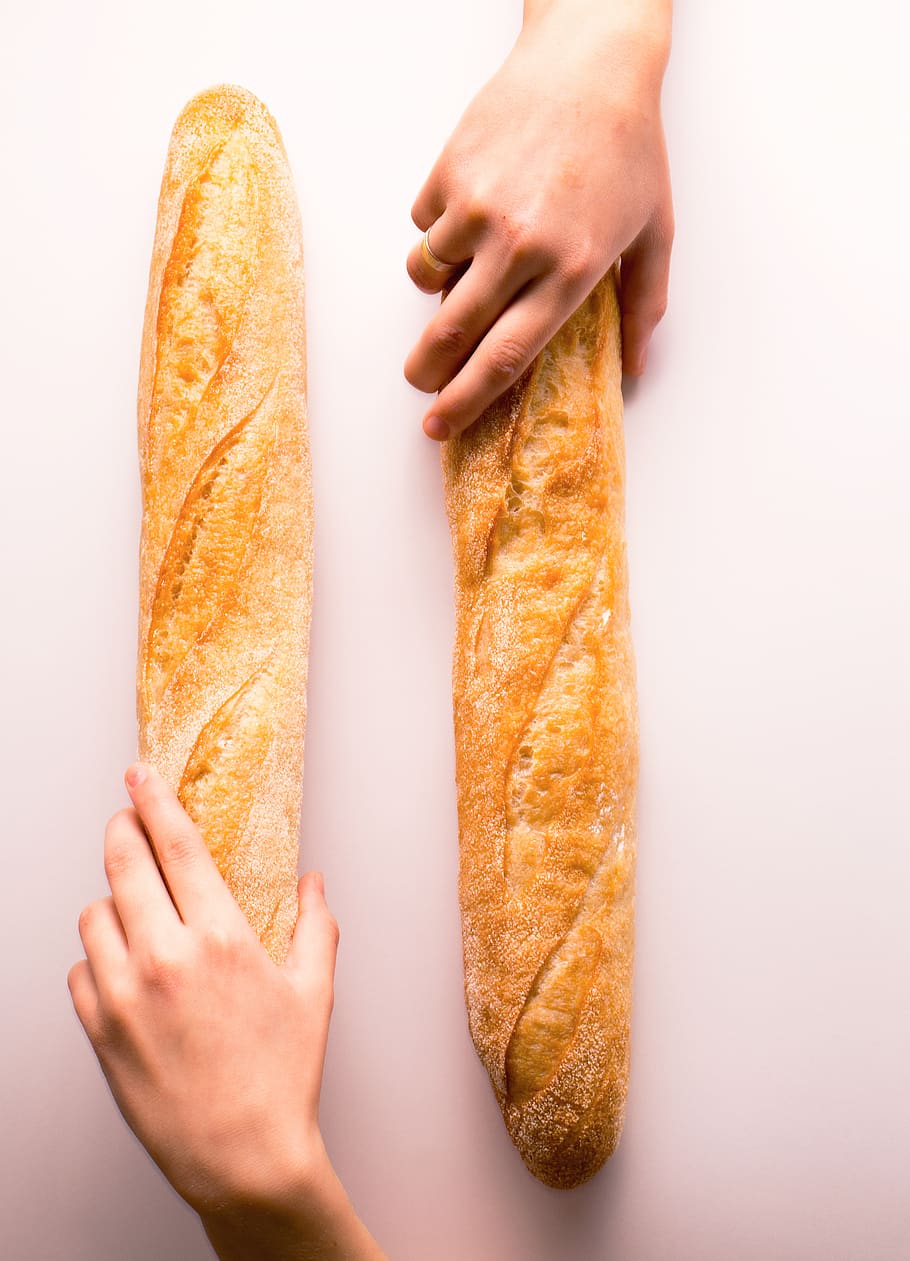 Persons Holding Bread, baguette, baked, bakery, bun, delicious HD wallpaper