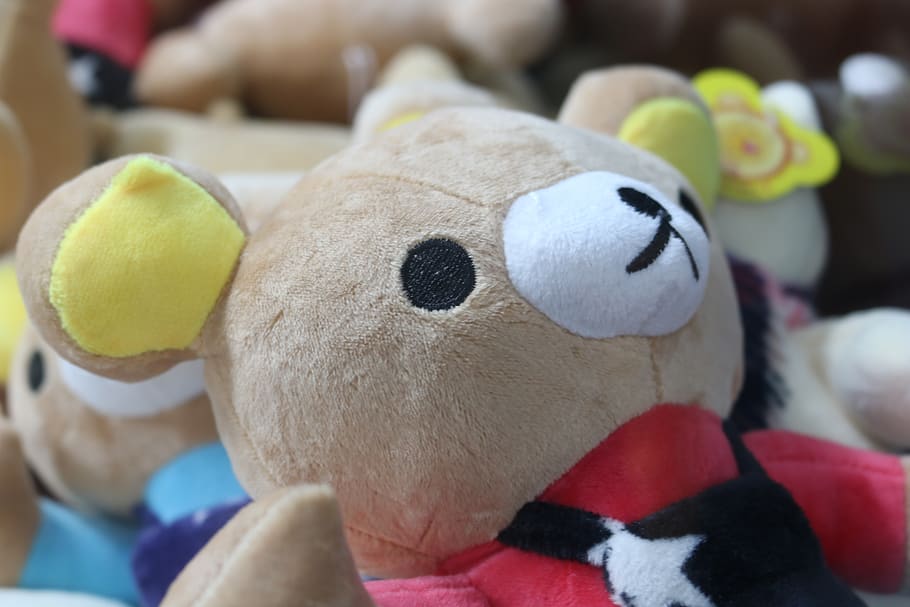 stuffed, toy, bear, stuffed toy, representation, animal representation HD wallpaper