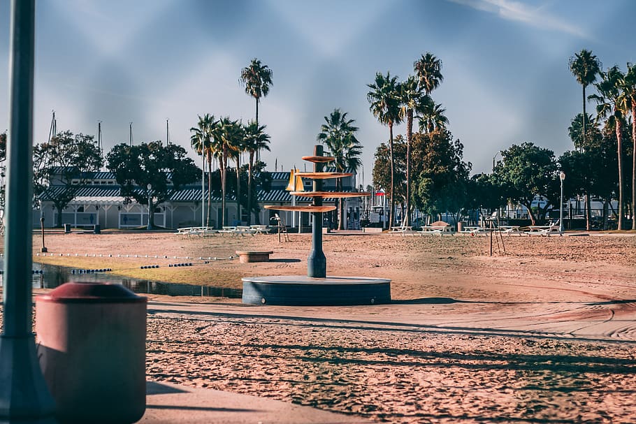 united states, redondo beach, water, park, playground, sand, HD wallpaper