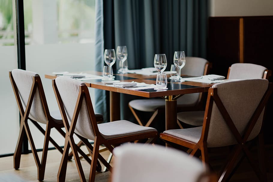 table, chair, seat, absence, furniture, business, restaurant HD wallpaper