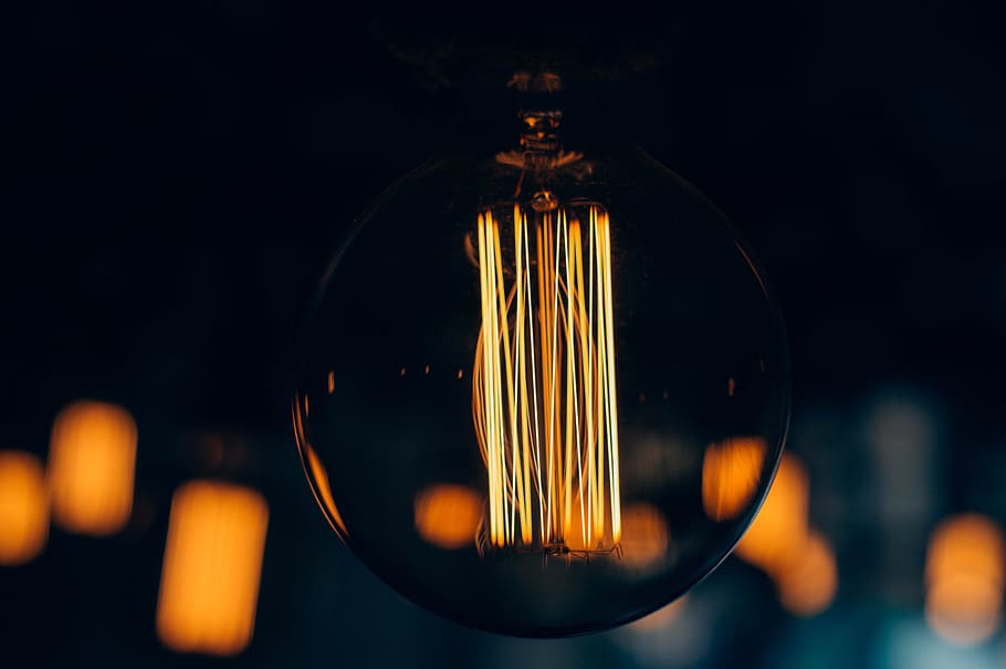 lamp, bulb, light, spark, chandelier, dark, night, indoor, classy HD wallpaper