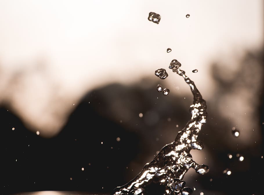 water, drop, splashing, motion, close-up, nature, focus on foreground HD wallpaper