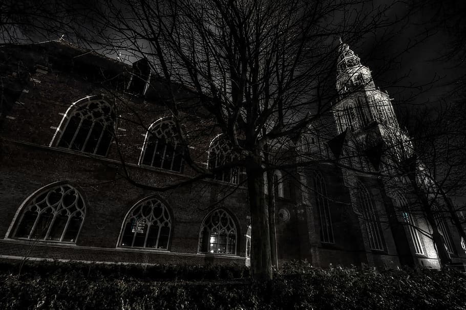 cathedral, church, dark, old, construction, architecture, christianity, HD wallpaper