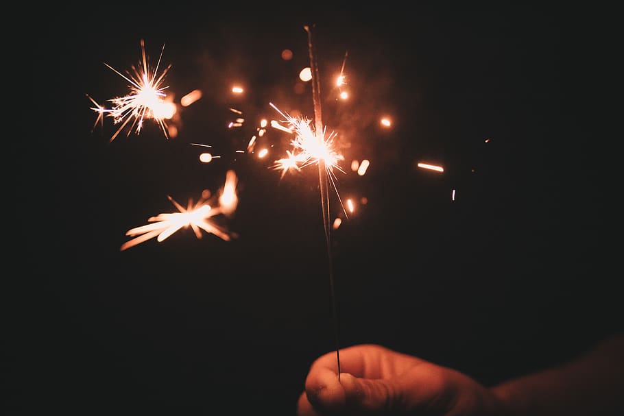 black sea, firecrackers, celebration, motion, burning, illuminated HD wallpaper