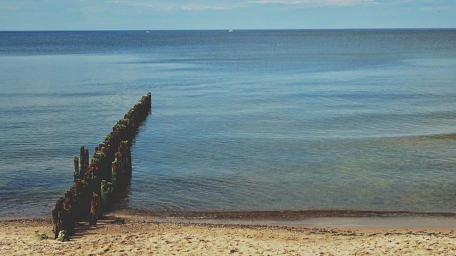 sea, summer, sky, beach, water, beauty in nature, land, tranquil scene HD wallpaper
