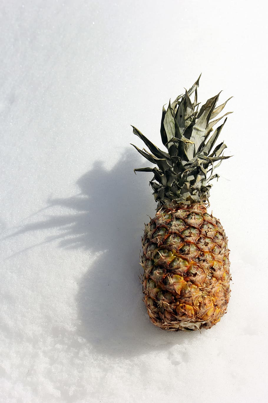 Pineapple, food, fruit, shadow, snow, tropical fruit, food and drink HD wallpaper