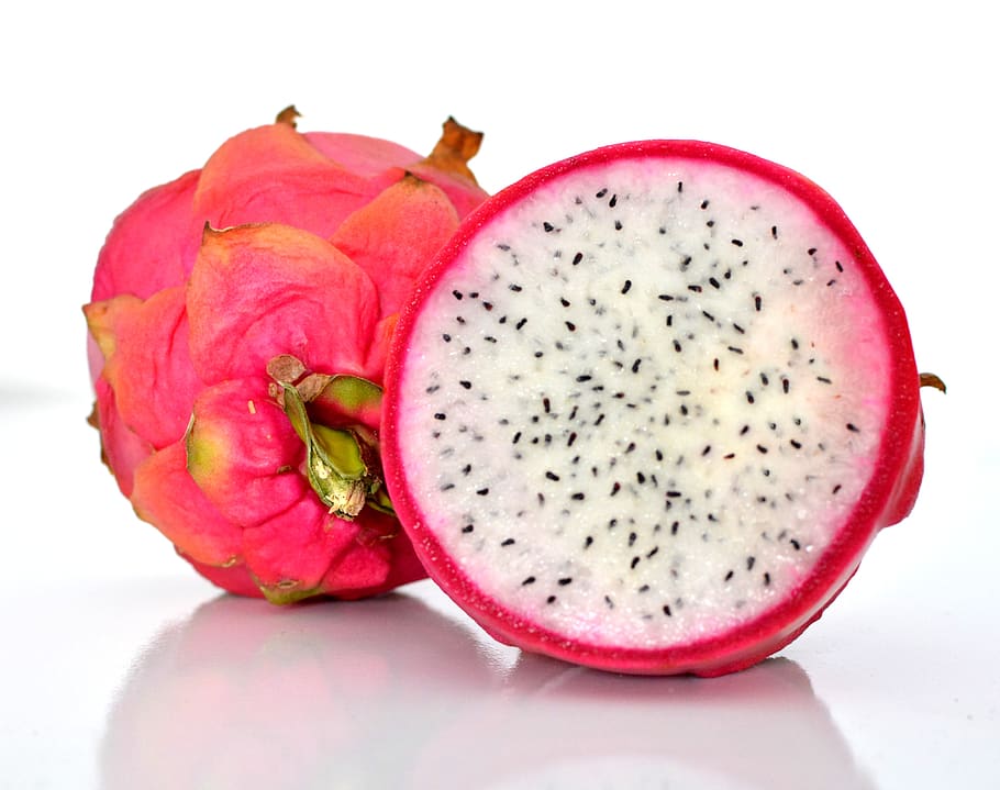 pitaya, fruit, tropical, red, dragon, food and drink, healthy eating HD wallpaper