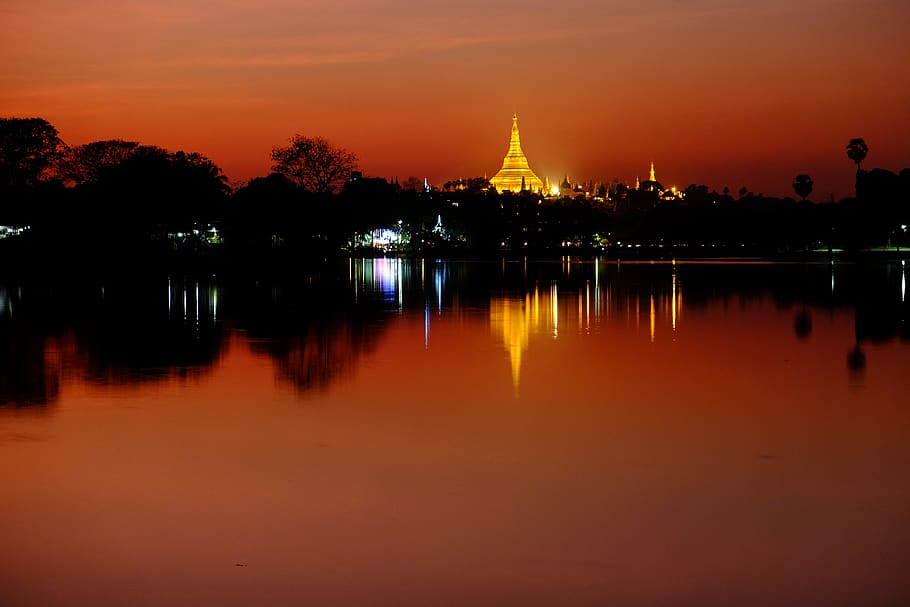 Body of Water Photo during Golden Hour, architecture, backlit HD wallpaper