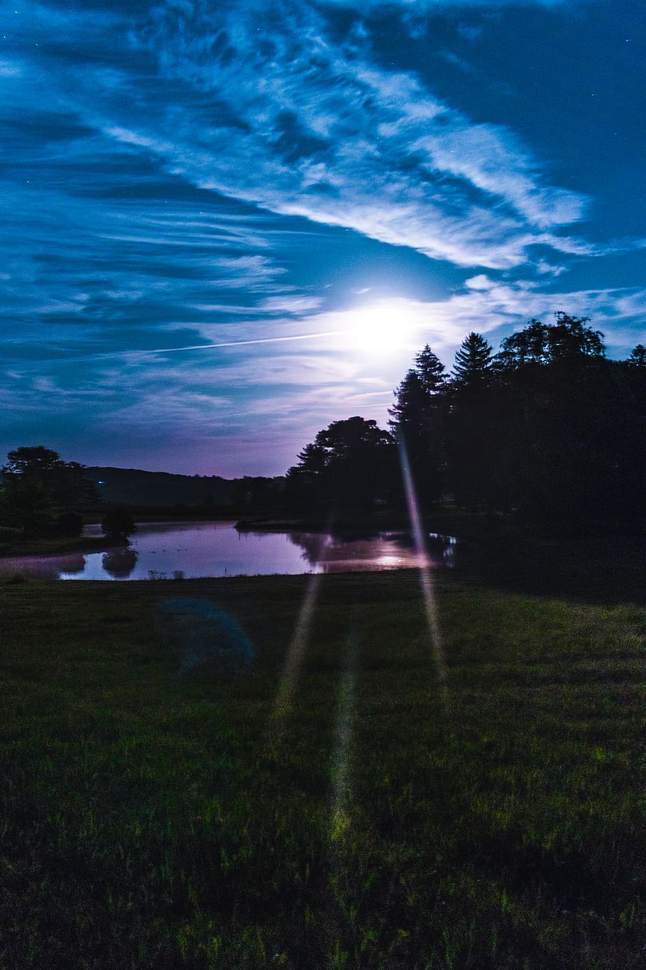 moon, moon light, wallpaper, long exposure, canon, hd, reflection HD wallpaper