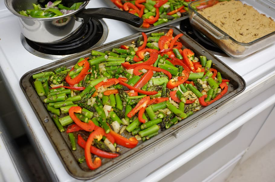 vegetable dish on silver tray, food, food and drink, freshness HD wallpaper